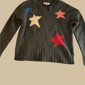 Madewell Charcoal Sweater with Multicolor Stars
